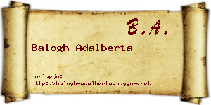 Balogh Adalberta névjegykártya
